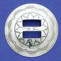Stamped Round Slide-On Concho Disk 1-1/2"
