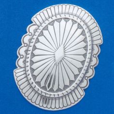 Stamped Oval Concho 2-1/2" X  1-3/4"