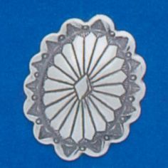 Stamped Oval Concho 7/8" X  5/8"