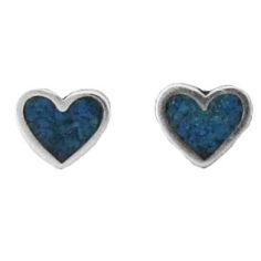 Inlay Heart, Turquoise  Earrings