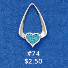 Heart w/ Imitation Turquoise Inlay