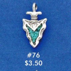 Arrowhead w/ Imitation Turquoise Inlay