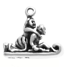 Boy and Girl on Sled