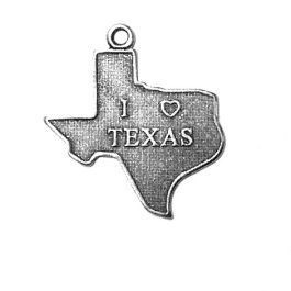 Sterling Silver Texas Map Charm; Sunwest Silver Co Inc