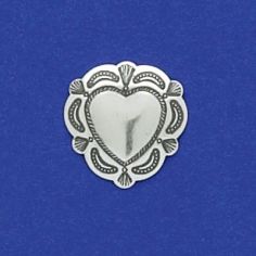 Stamped Heart Concho Disk 5/8"