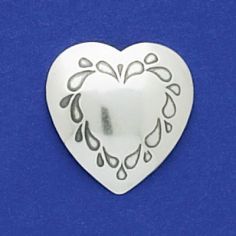 Stamped Heart Concho Disk 3/4"