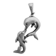 Dolphins Kissing Pendant