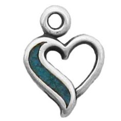 Heart, Turquoise Inlay Pendant