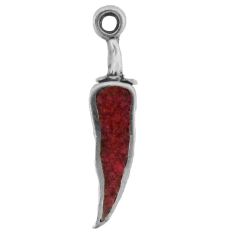 Chile Pepper, Simulated Coral Inlay Pendant