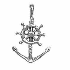 Anchor with Ship's Wheel Charm