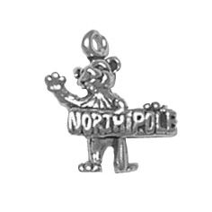 Bear with North Pole Sign Charm