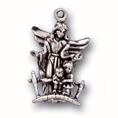 Angel with Two Children Charm