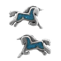 Unicorn, Turquoise Inlay Earrings