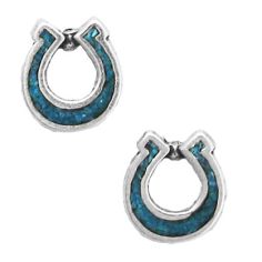Horseshoe, Turquoise Inlay Earrings