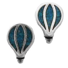 Hot Air Balloon, Turquoise Inlay Earrings