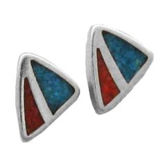 Triangle, Chip Inlay Earrings