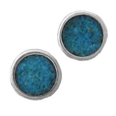 Round, Inlay Earrings