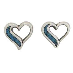 Heart, Turquoise inlay Earrings