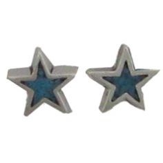 Star, Turquoise inlay Earrings