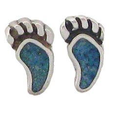 Bear Claw, Turquoise Inlay Earrings
