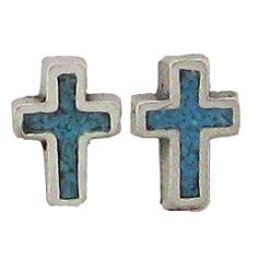 Cross, Turquoise Inlay Earrings / OUT OF STOCK